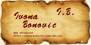 Ivona Bonović vizit kartica
